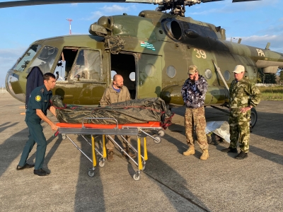 Тело российского туриста было доставлено накануне утром в Сухум с горы Хыпста