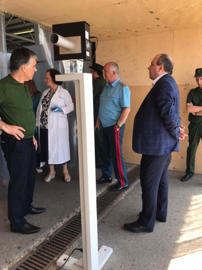 Инспекционную поездку на КПП «Псоу» совершили министры по чрезвычайным ситуациям и здравоохранения
