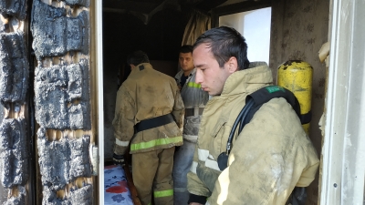 Пожар на балконе жилого дама в Сухуме по ул. Аргун 15