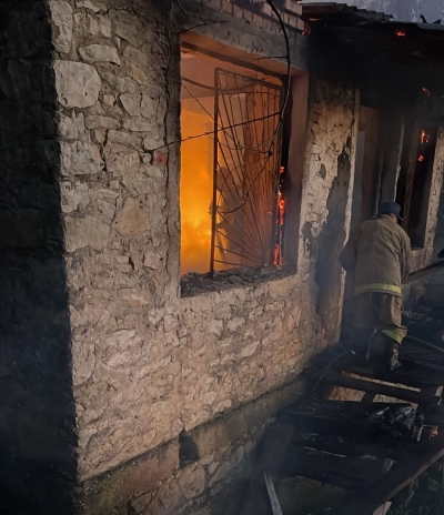 Пожар жилого дома в с. Верхняя Эшера Сухумского района