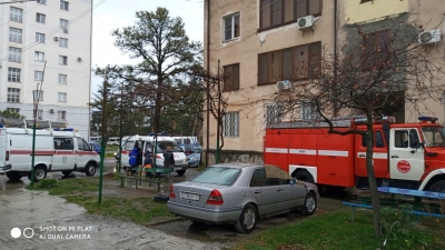 Пожар в Сухуме по улице Чачба