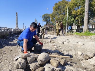 Сотрудники ПСО г. Сухум приняли участие в проведении раскопок в исторической части столицы, на набережной Махаджиров, у Сухумской крепости
