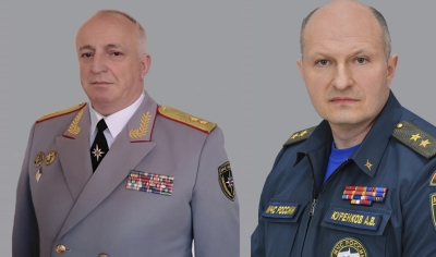 В Москве прошла рабочая встреча глав спасательных ведомств России и Республики Абхазия, Александра Куренкова и Льва Квициния